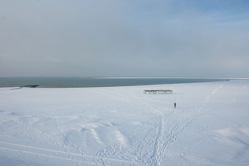 Nordbad unter einer Schneedecke